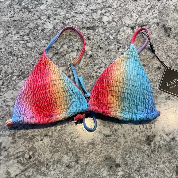 ZAFUL multicolor Bikini Triangle Set Tie Side Bathing Suit SIZE 6 NWT - Picture 2 of 6